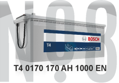 BOSCH T4 - KAPALI SULU - 12V - 170AH - 1000CCA