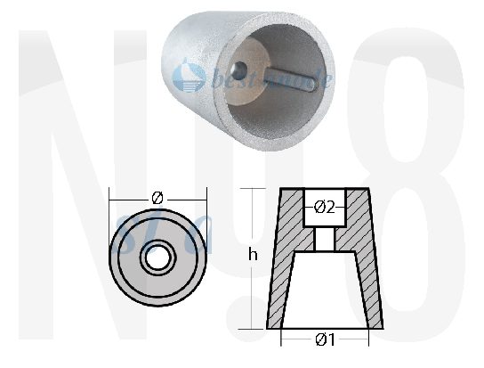 Konik Pervane Tutyası 57 mm P050 Tutya