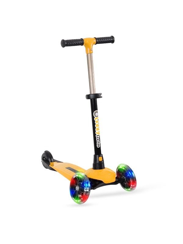 LEDDY Turuncu Işıklı Tekerlekli Scooter 2+ Yaş | Katlanabilir
