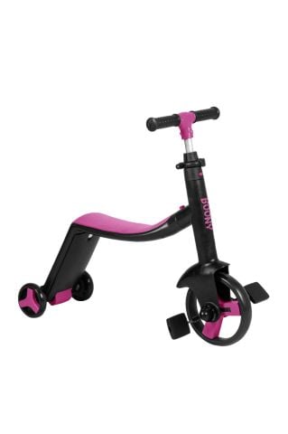 BOONY PEMBE ÇOCUK SCOOTER- BİSİKLET 1 ÜRÜN 3 ÖZELLİK 50 KG TAŞIMA KAPASİTELİ