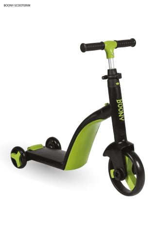 BOONY YEŞİL ÇOCUK SCOOTER- BİSİKLET 1 ÜRÜN 3 ÖZELLİK 50 KG TAŞIMA KAPASİTELİ