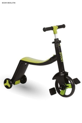 BOONY YEŞİL ÇOCUK SCOOTER- BİSİKLET 1 ÜRÜN 3 ÖZELLİK 50 KG TAŞIMA KAPASİTELİ