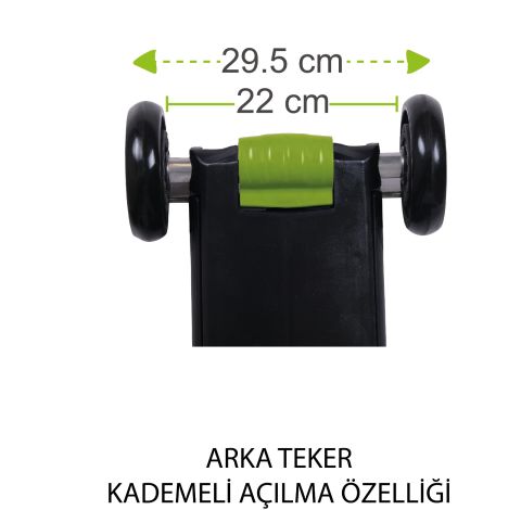 BOONY YEŞİL ÇOCUK SCOOTER- BİSİKLET 1 ÜRÜN 3 ÖZELLİK 50 KG TAŞIMA KAPASİTELİ