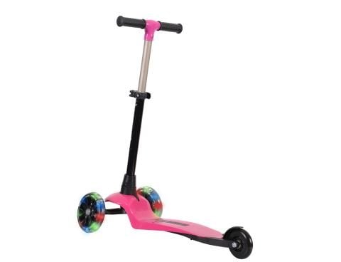 LEDDY Işıklı 3 Teker Çocuk Scooter (2+ Yaş) Pembe