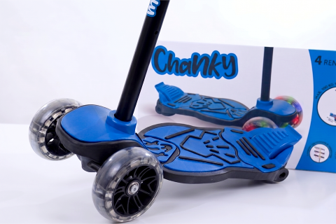 CHANKY Işıklı 3 Teker Çocuk Scooter (3+ Yaş) Mavi
