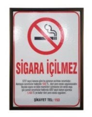 Sigara İçilmez Lamine Çerçeveli 50*70cm