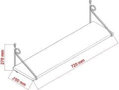 SERAMONİ RAF SETİ 1 RAFLI 200 x 720 Ceviz