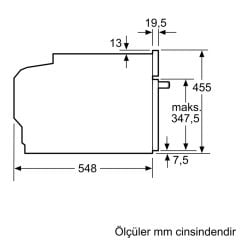 Serie | 8 Mikrodalga Fonksiyonlu Kompakt Ankastre Fırın Paslanmaz çelik
