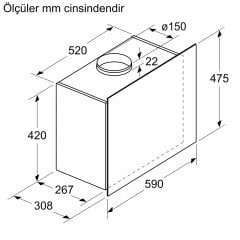 DWF65AJ60T-Serie | 4 Duvar Tipi Davlumbaz 60 cm Siyah Cam Yüzey