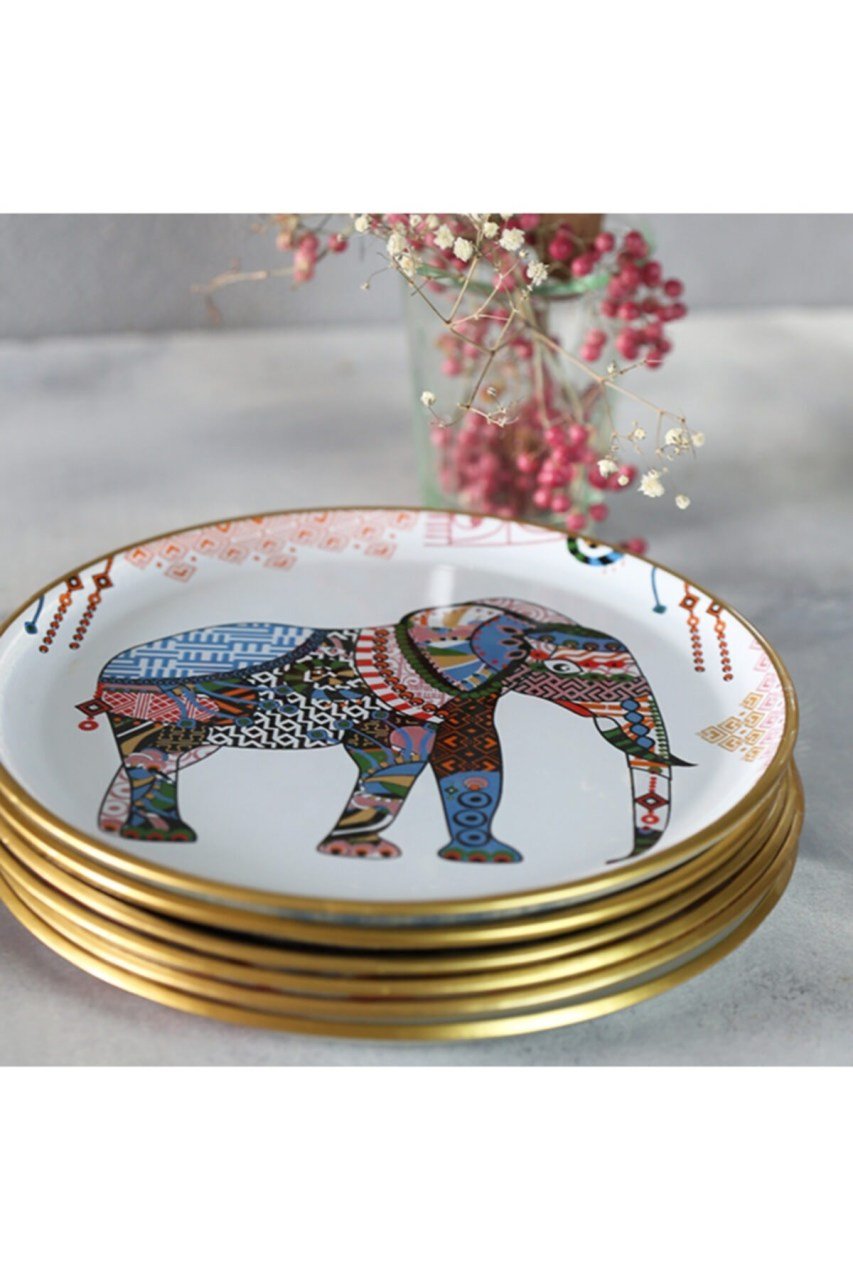 Elephant Beyaz Pasta Tabağı 21cm 6 Lı