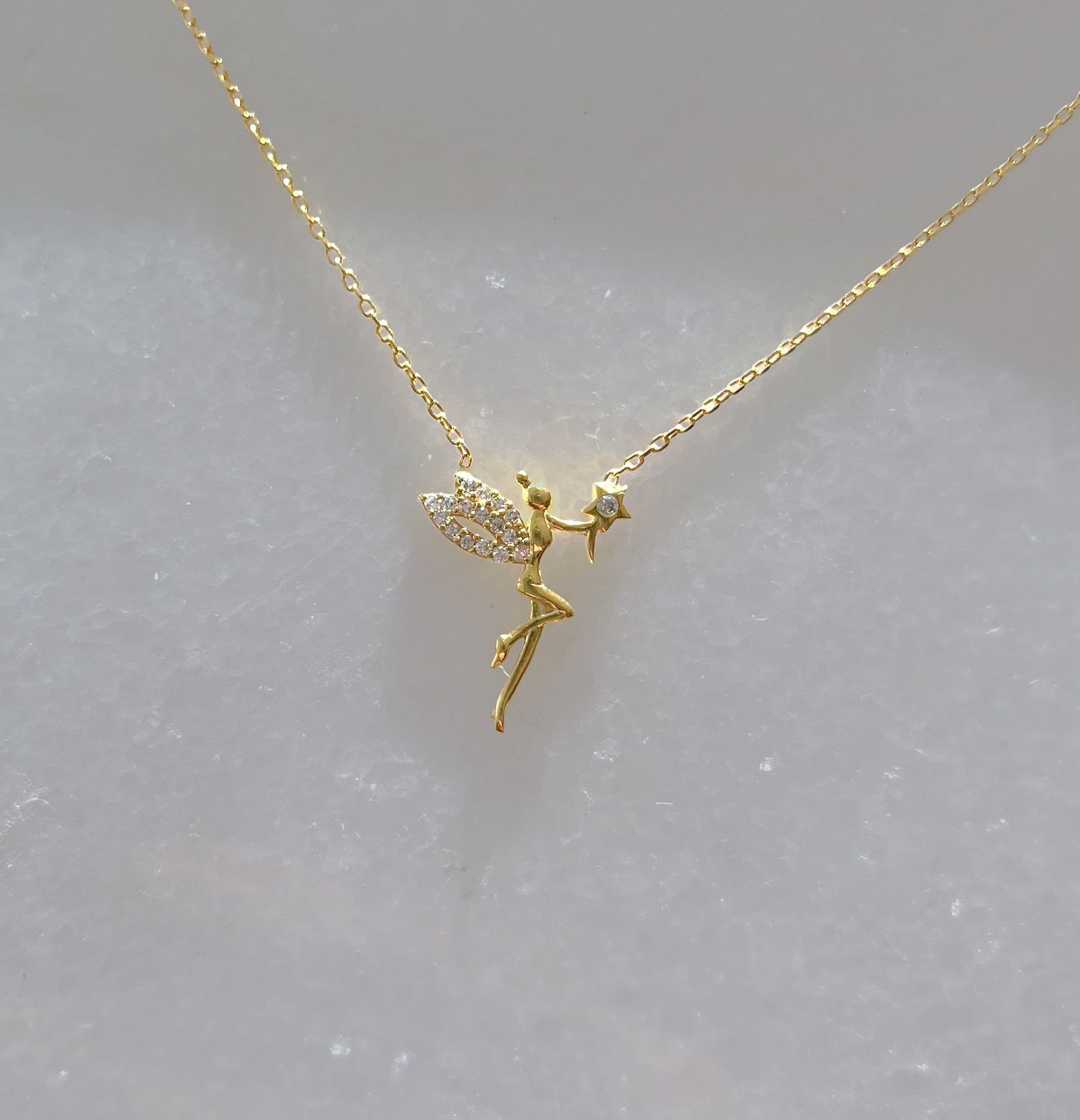 Gold on sale tinkerbell necklace