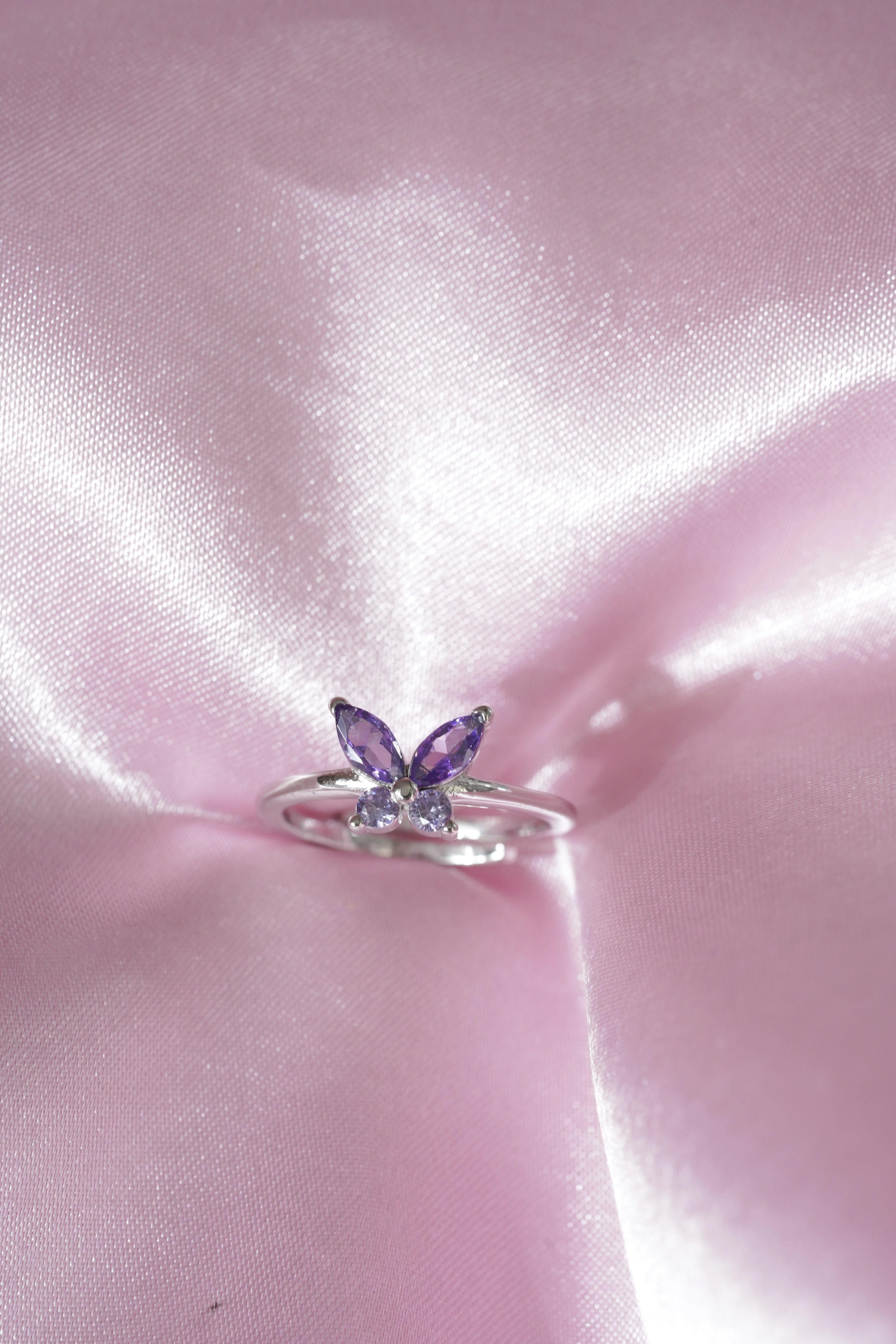 Purple butterfly ring deals