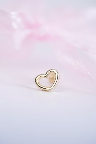 Kalp Küpe/Piercing-925 Ayar Gümüş
