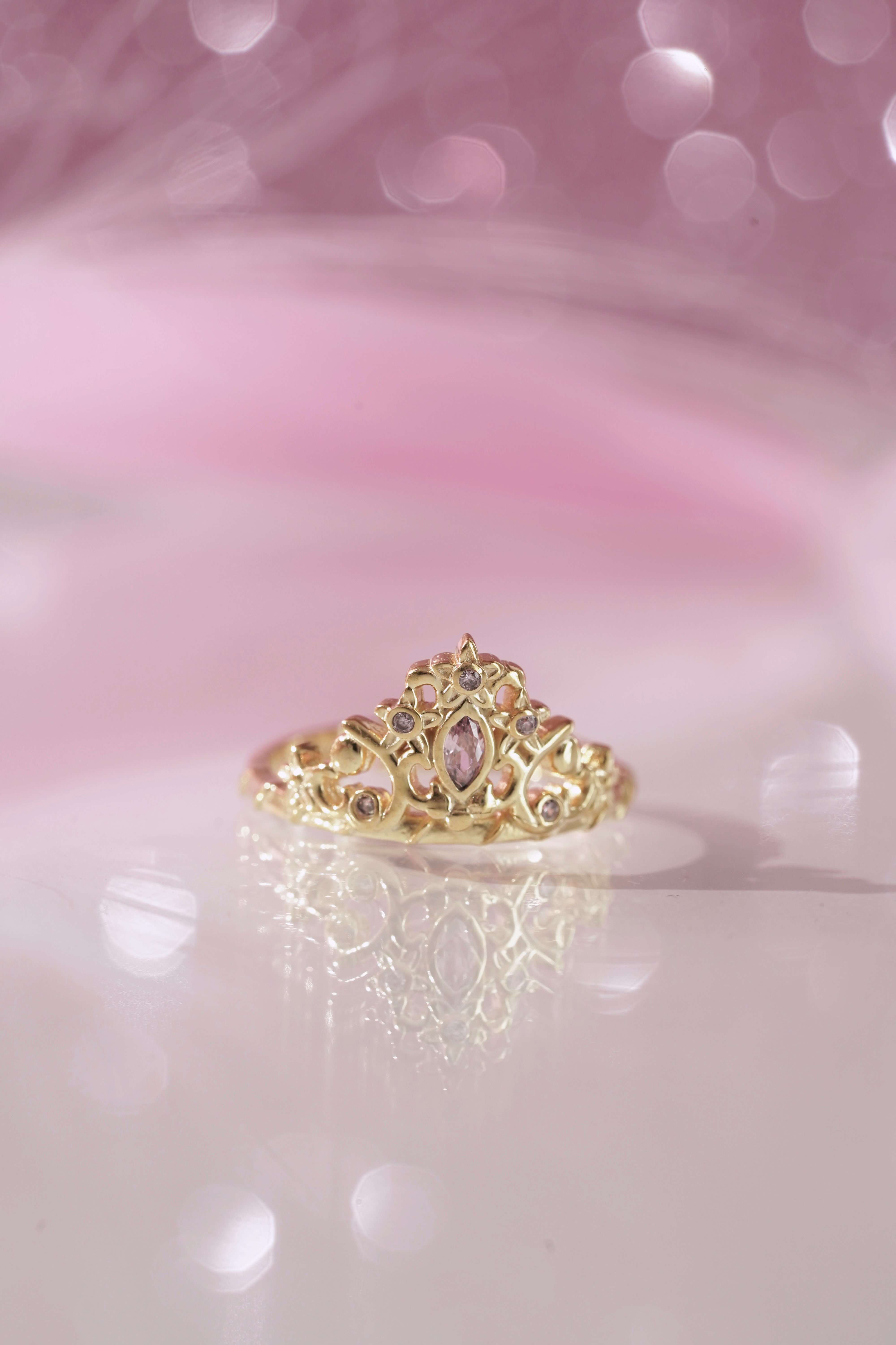 Alexa Ring Pink - Diamond Castle inspired -925 Sterling Silver