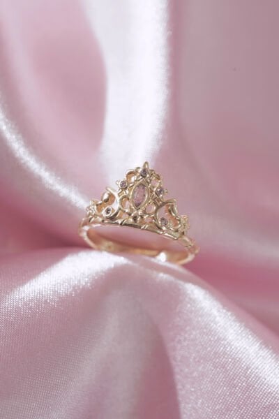 Alexa Ring Pembe - Diamond Castle inspired -925 Ayar Gümüş