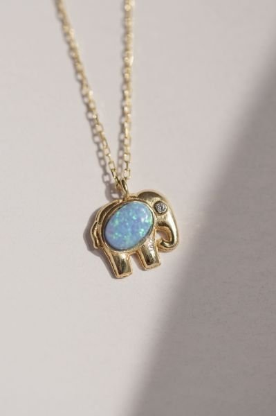 Opal elephant necklace hotsell