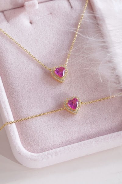 Sakura Heart Necklace - 925 Sterling Silver