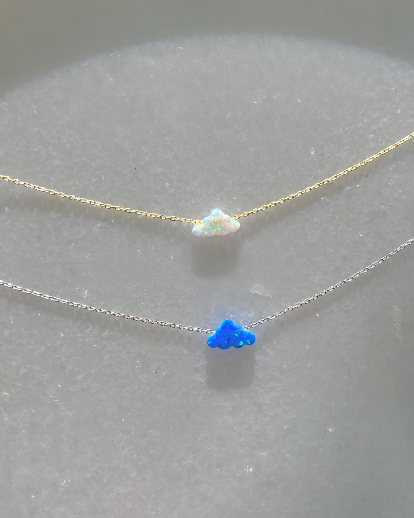 925 Sterling Silver Opal Cloud Necklace