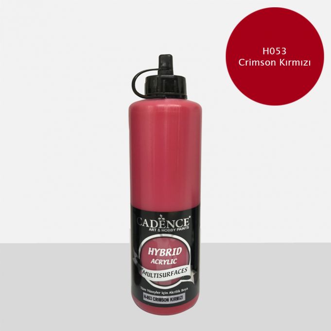 Cadence 500 ml Hybrid Akrilik Multisurfaces Boya - Crimson Kırmızı [H053]