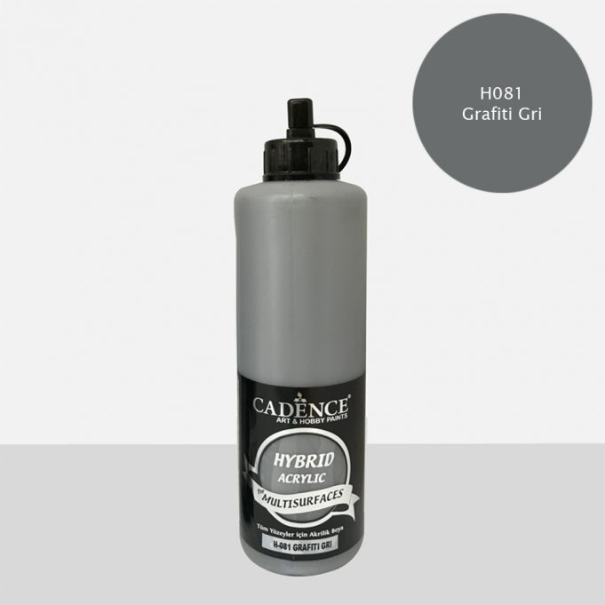 Cadence 500 ml Hybrid Akrilik Multisurfaces Boya - Grafiti Gri [H081]