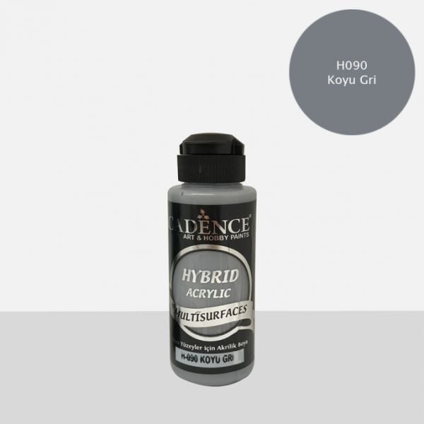 Cadence 120 ml Hybrid Akrilik Multisurfaces Boya - Koyu Gri [H090]