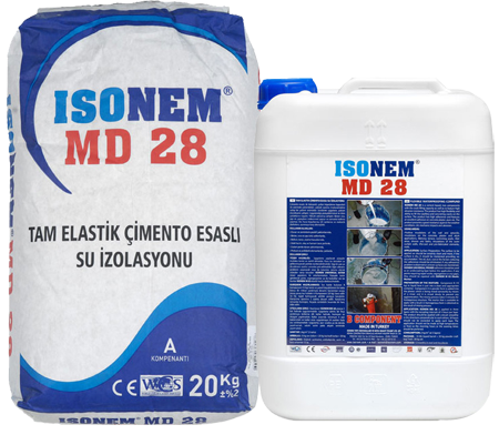 İSONEM MD 28 - Tam Elastik Çimento Esaslı Su İzolasyonu (30 kg set )