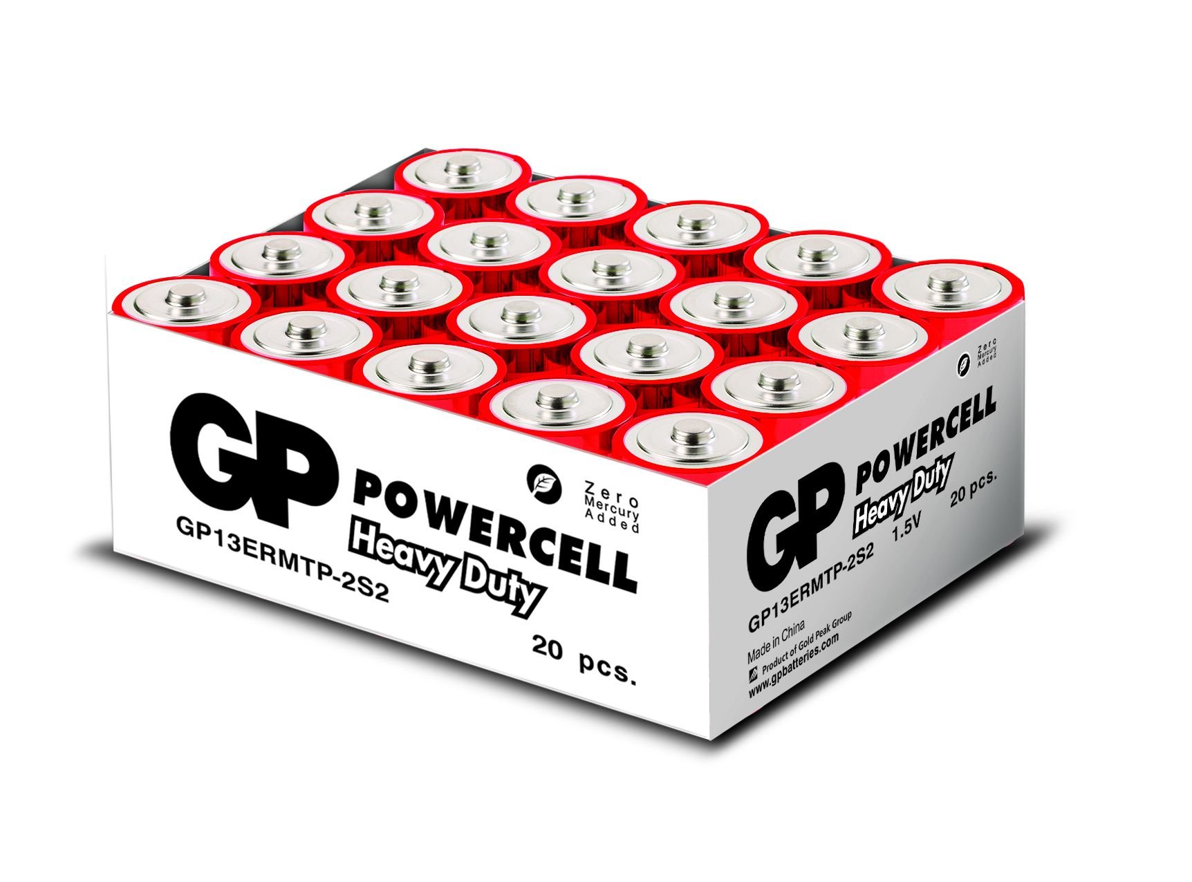 PowerCell R20 Kalın D Boy Çinko Pil 20'li Paket GP13ERMTP