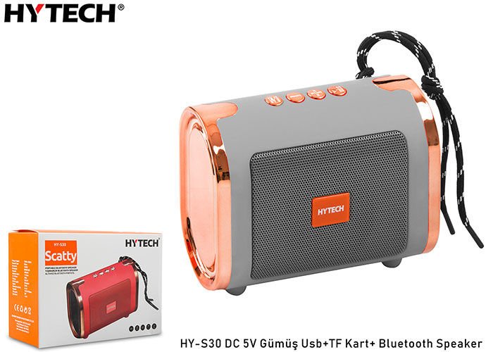 Hytech HY-S30 DC 5V Bluetooth Speaker Gümüş Usb+TF Kart+