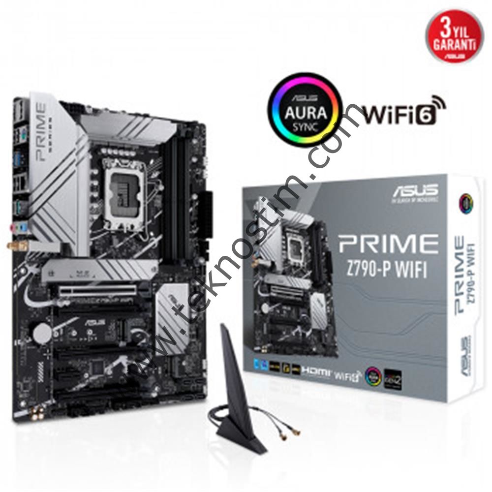 ASUS PRIME Z790-P WIFI INTEL Z790 LGA1700 DDR5 7200 DP HDMI 3X M2 USB3.2 AX WİFİ BT AURA RGB