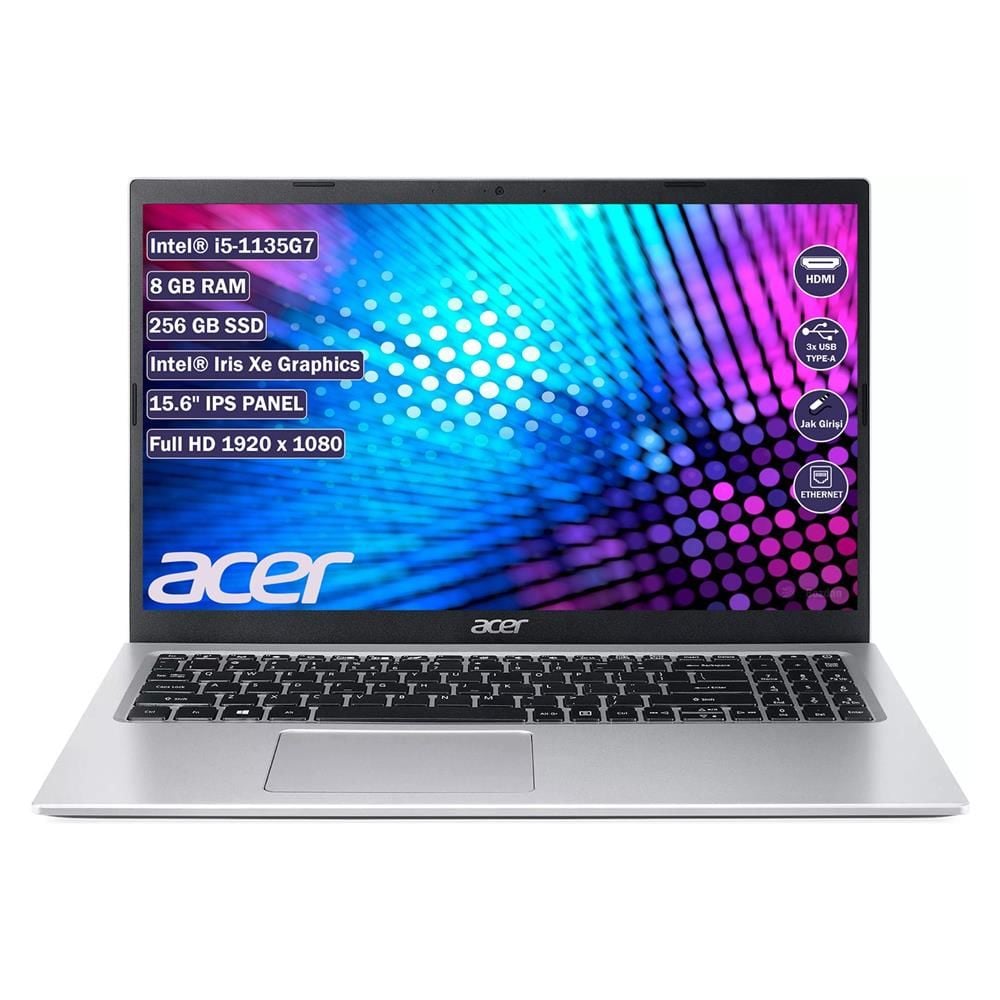 Acer Aspire 3 A315-58 Intel Core i5-1135G7 8 GB 256 GB Nvme SSD Freedos 15,6'' FHD Notebook