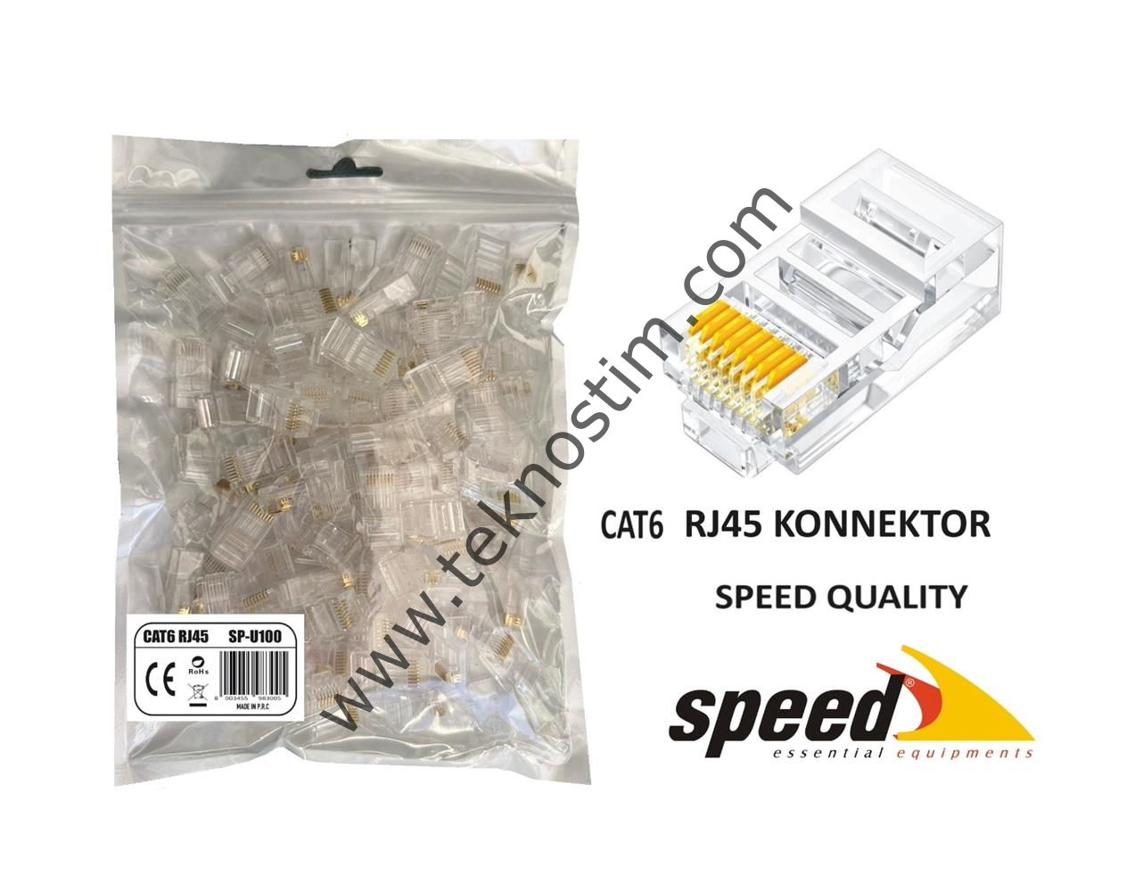 Speed SP-U100 CAT6 100 Adet Rj45 Konnektör