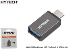 Hytech HY-XO20 Gümüş Metal Gövde USB F to Type C M OTG Çevirici