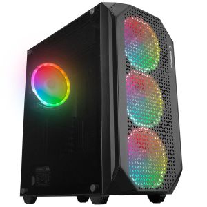 Rampage ZUKO 600W 80+ BRONZE Siyah 4-14cm Rainbow Temperli Camlı ATX Mid-T Gaming Oyuncu Kasası