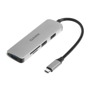 Dark DK-AC-U31X37 USB 3.2 Type-C 5 in 1 TF SD Kart Okuyucu-3x USB 3.2- Çoklayıcı Çevirici HUB