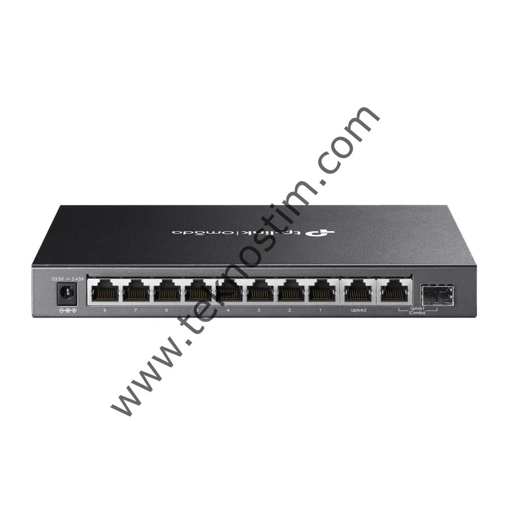 Tp-Link DS110GMP 8 Port 10-100-1000 Poe+ Switch 1 Port SFP + 1 Port Uplink Çelik Kasa Rack Mount