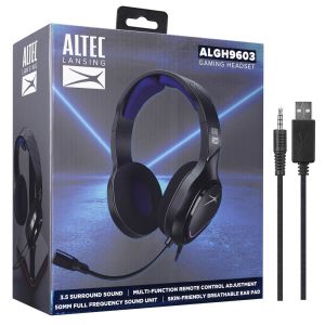 Altec Lansing ALGH9603 Siyah PS4-XBOX-Mobil Uyumlu USB+3.5mm Mavi Ledli Gaming Mikrofonlu Kulaklık