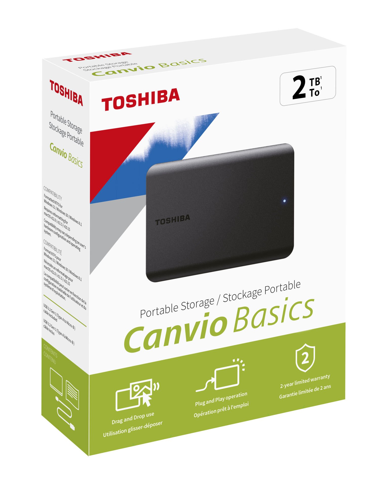 2TB CANVIO BASICS 2.5'' USB3.2 G1 TOSHIBA HDTB520EK3AA