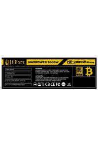 Hiport Maxpower 2000W 1x 20+4pin, 3x Ide, 6x Sata, 16X 6+2p Mining Powersuply Kutulu