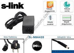 S-link sl-nba420 45W 19.5V 2.31A 4.5-2.7-0.6 Dell Notebook Adaptörü