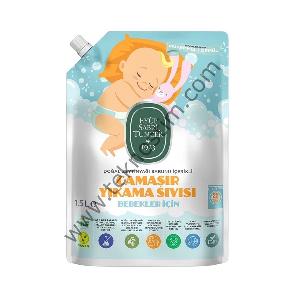 Eyüp Sabri Tuncer Doğal Zeytinyağı 1,5lt İçerikli Bebek Çamaşır Yıkama Sıvısı