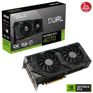 Asus GeForce RTX4070 DUAL-RTX4070-O12G DUAL OC Edition 12GB GDDR6X 192 Bit Ekran Kartı