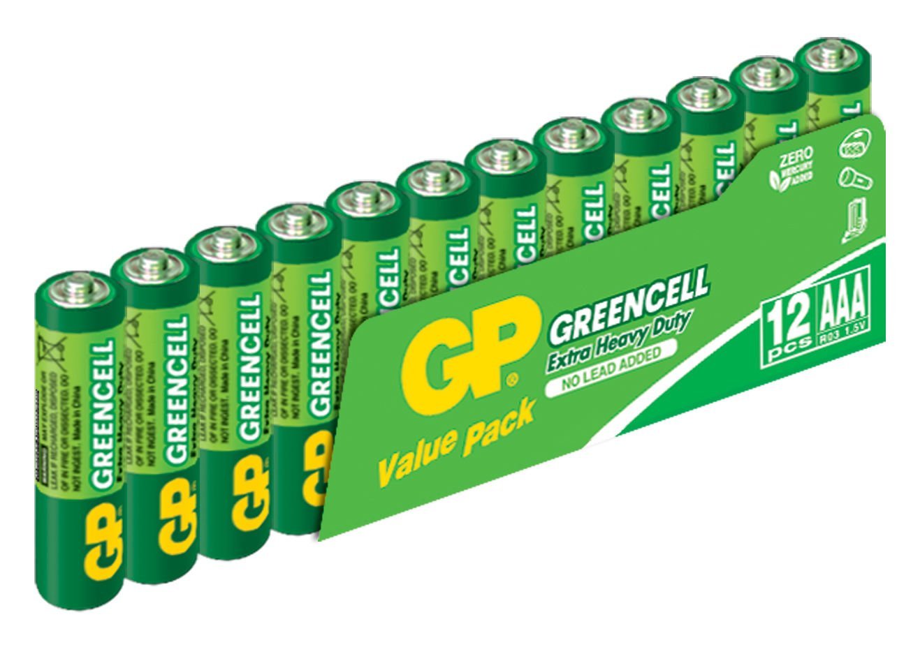 GP Greencel R03 AAA Boy İnce Çinko Kalem Pil 12'li Paket GP24G-VS12