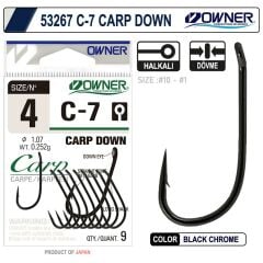 Owner 53267 C-7 Carp Down Black Chrome Sazan İğnesi