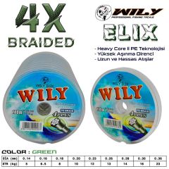 Wily Elix 4 Kat İp Misina Yeşil 100 Mt
