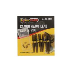 Extra Carp Camou Heavy Lead Clip & Pin 6'lı Paket