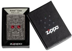 Zippo Crystal Eyes Skull / Kristal Gözlü Kafatası Armor Case Çakmak
