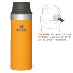 İnce Gövde Classic Trigger-Action Travel Mug 0,35 Litre(12 Oz) - Stanley Klasik Tek El Termos Bardak - Saffron