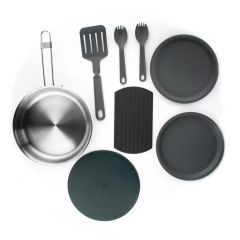 The All-In-One Fry Pan Set - Çelik Kızartma Tava Seti (9 Parça)  .94L  32oz