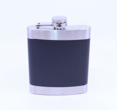 Siyah - Krom  Cep Matarası-Flask 7 OZ