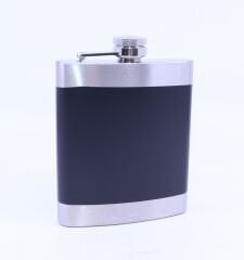 Siyah - Krom  Cep Matarası-Flask 7 OZ